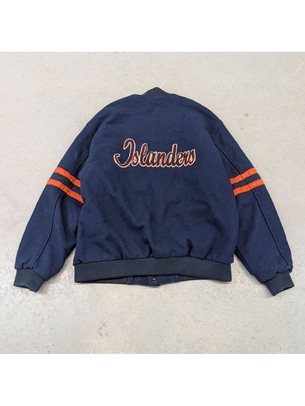 Vintage 90s Michigan Islanders Feeder Team Wool Jacket